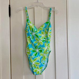 LA BLANCA One Piece Tank Turquoise/Green/White